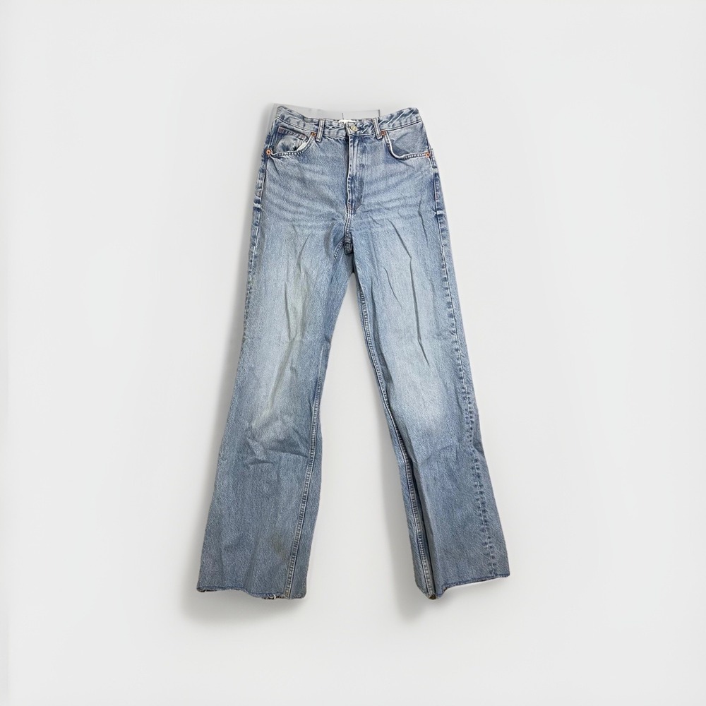 ZARA Women's Wide Leg Jeans Blue Size 6 (EUR 38) Made in Turkey